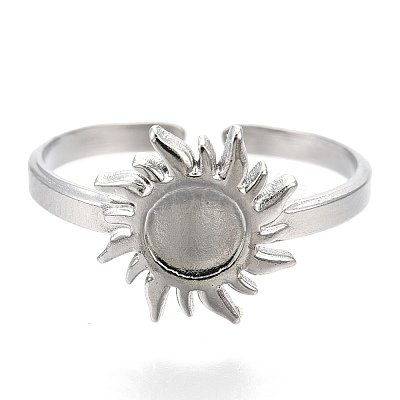 Non-Tarnish 304 Stainless Steel Sun Cuff Rings LS-RJEW-N038-116P-1