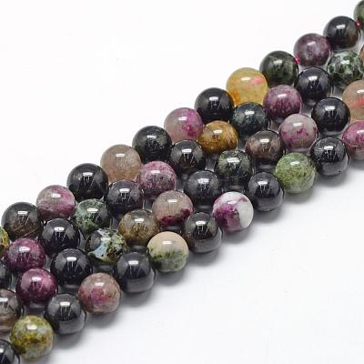 Natural Tourmaline Beads Strands G-R446-4mm-03-1