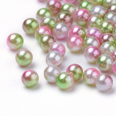 Rainbow Acrylic Imitation Pearl Beads OACR-R065-10mm-08-1