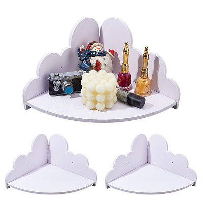 Cloud Shape Wood Wall-mounted Storage Rack AJEW-WH0816-412B-1