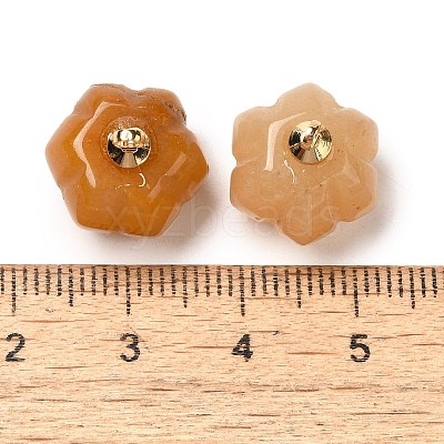 Natural Topaz Jade Pumpkin Charms with Golden Tone Brass Bails G-C158-06G-02-1