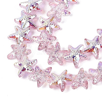 Electroplate Transparent Glass Beads Strands EGLA-Q136-01A-11-1