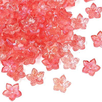 Two Tone Transparent Glass Bead Cap GLAA-H041-01D-1