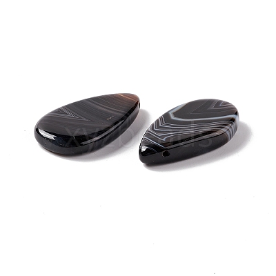 Natural Dyed & Heated Black Agate Pendants G-B030-13-1
