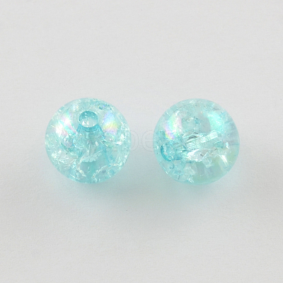 Bubblegum AB Color Transparent Crackle Acrylic Round Beads CACR-R011-20mm-05-1