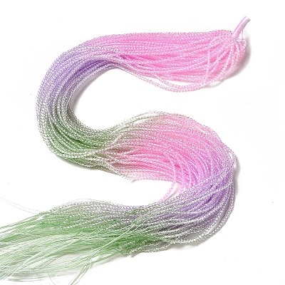 Transparent Gradient Color Glass Beads Strands GLAA-H021-01A-02-1