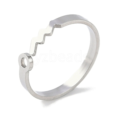 Non-Tarnish Constellations 304 Stainless Steel Open Cuff Ring for Women RJEW-L122-001P-02-1