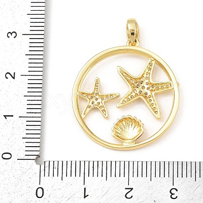 Ocean Brass Micro Pave Cubic Zirconia Pendants KK-K411-04C-G-1