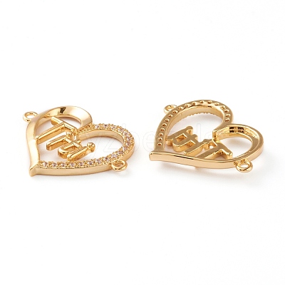 Brass Micro Pave Clear Cubic Zirconia Links ZIRC-J039-08G-1