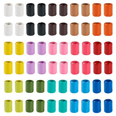 120Pcs 15 Colors Column Rack Plating Spray Painted Alloy Beads for Jewelry Making FIND-TA0002-74-1