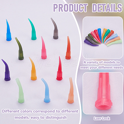 72Pcs 12 Colors Bent Tip Plastic Fluid Precision Blunt Needle Dispense Tips TOOL-FG0001-20-1
