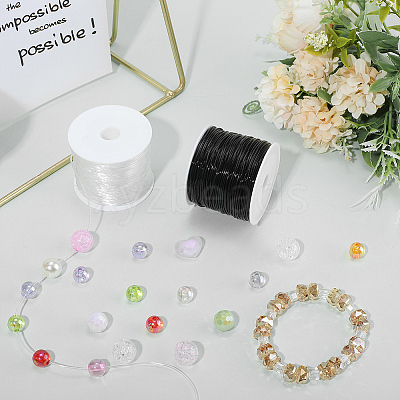 2Rolls 2 Colors Round Crystal Elastic Stretch Thread EW-PA0001-01B-1