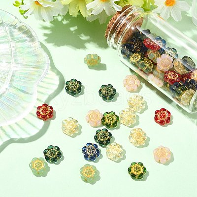 70Pcs 7 Colors Transparent Glass Beads GLAA-CJ0002-92-1