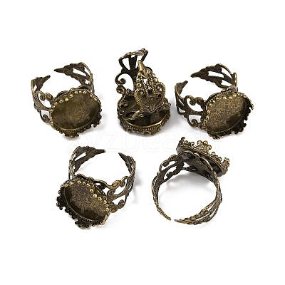 Cuff Brass Ring Cabochon Settings KK-G020-A-1