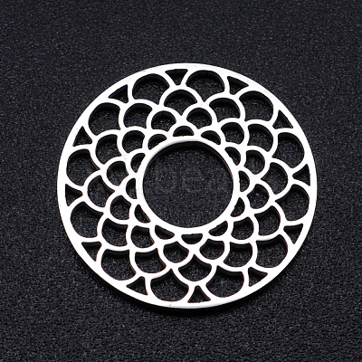 Tarnish Resistant 201 Stainless Steel Filigree Joiners Links STAS-S105-JN918-1-1