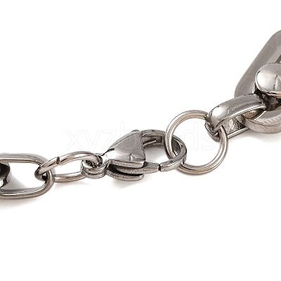 Tarnish Resistant 201 Stainless Steel Oval Link Chain Bracelets BJEW-B078-79P-1