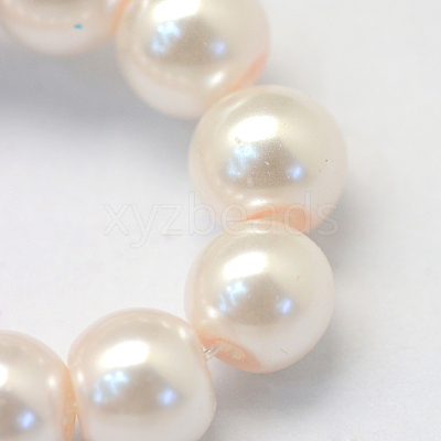 Baking Paint Pearlized Glass Pearl Round Bead Strands X-HY-Q003-10mm-41-1