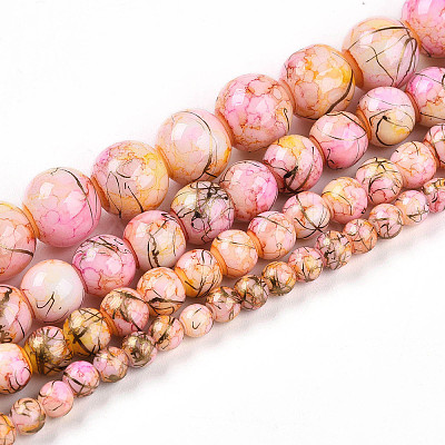 Baking Paint Glass Beads Strands DGLA-N003-10mm-B02-1