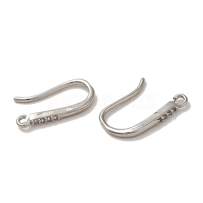 Rack Plating Brass Micro Pave Clear Cubic Zirconia Earring Hooks KK-A231-12P-1