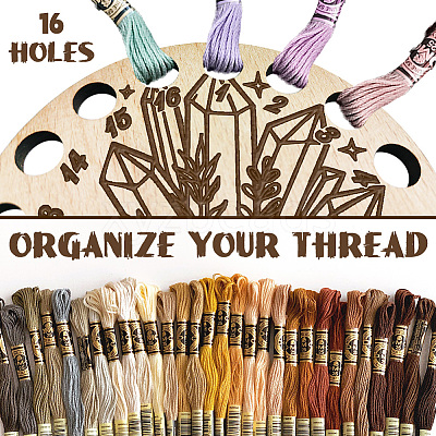 16-Position Wood Embroidery Thread Storage Trays TOOL-WH0056-033-1