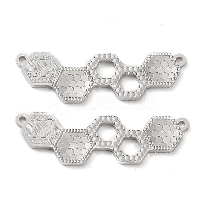 Rhodium Plated 925 Sterling Silver Connector Charms STER-C003-22P-1