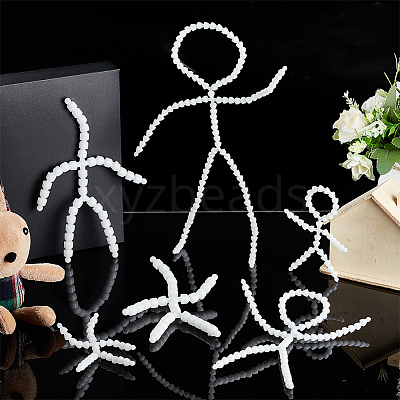 6Pcs 6 Style Plastic Action Figure Movable Skeleton DIY-PH0020-90-1