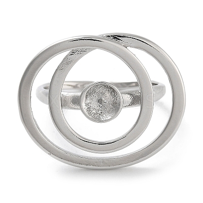 Rack Plating Brass Open Cuff Ring Settings KK-Z071-30P-1