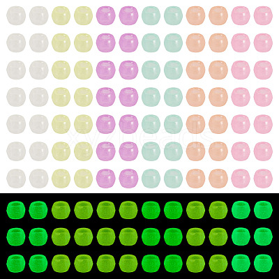 500Pcs Luminous Transparent Acrylic Beads LACR-TA0001-09-1