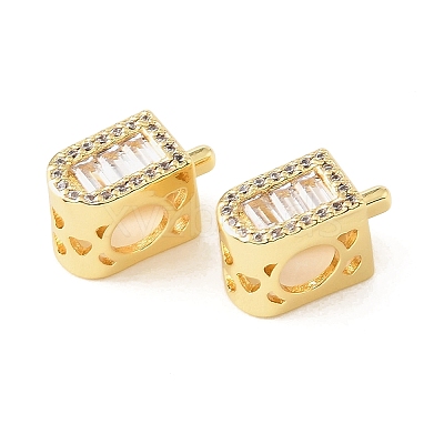Brass Micro Pave Clear Cubic Zirconia European Beads CU-CBA9CBD-08G-1