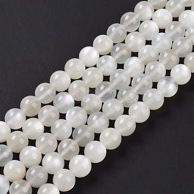 Natural White Moonstone Beads Strands G-F306-05AB-8mm-1
