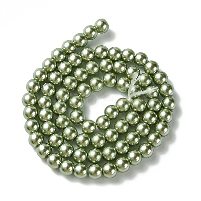 Eco-Friendly Dyed Glass Pearl Bead Strands HY-A008-6mm-RB115-1