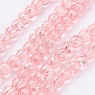 Spray Painted Crackle Glass Beads Strands CCG-Q001-6mm-03-1