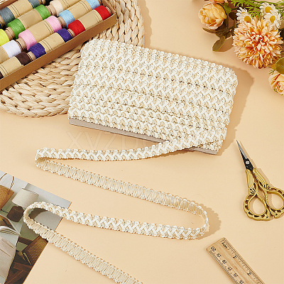 15 Yards Imitation Leather Braided Lace Ribbon WL-WH0003-02F-1