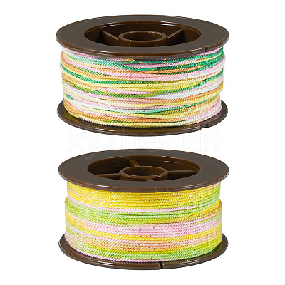 2 Rolls 2 Colors Segment Dyed Round Polyester Twisted Cords OCOR-TA0003-65A-1