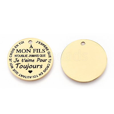 201 Stainless Steel Pendants STAS-T064-37G-31-1