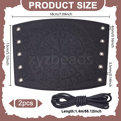 Adjustable PU Leather Cord Bracelet with Wax Cotton Cords AJEW-WH0661-27A-1