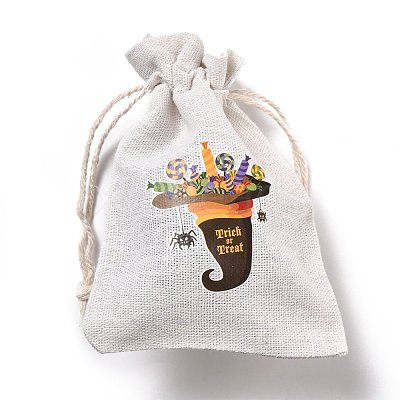 Halloween Cotton Cloth Storage Pouches ABAG-M004-01K-1
