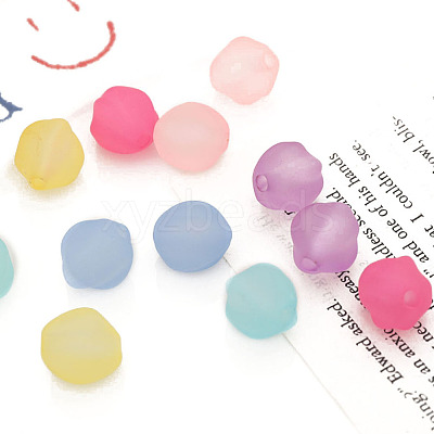 Rubberized Style Transparent Acrylic Beads OACR-K008-02-1