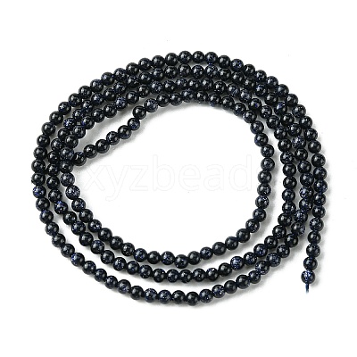 Synthetic Blue Goldstone Beads Strands G-N0200-01D-2mm-1