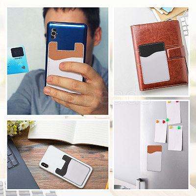 8Pcs 4 Style Sublimation Imitation Leather Phone Card Holder AJEW-CA0003-83-1