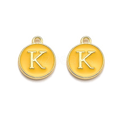 Golden Plated Alloy Enamel Charms ENAM-Q437-13K-1