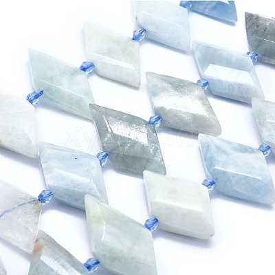 Natural Aquamarine Bead Strands G-O179-H26-1