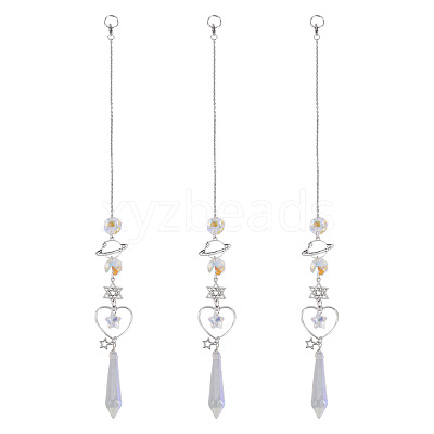 3Pcs Alloy Planet Star Hanging Ornaments HJEW-TA00368-1