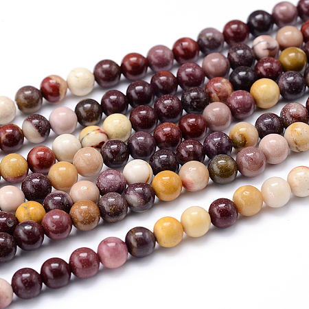 Round Natural Mookaite Beads Strands G-F216-8mm-19-1