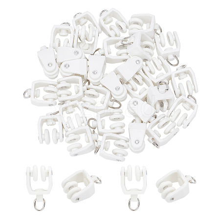 Gorgecraft 30Pcs Plastic Curtain Track Rollers FIND-GF0003-19-1