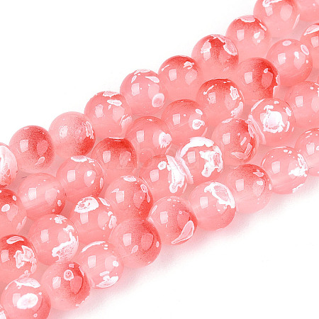 Baking Paint Glass Beads Strands DGLA-N015-6mm-03-1