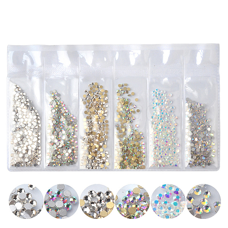 Glass Rhinestone Flat Back Cabochons MRMJ-T009-034C-SS8-1