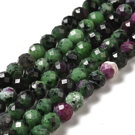 Natural Ruby in Zoisite Beads Strands G-I341-13B-1