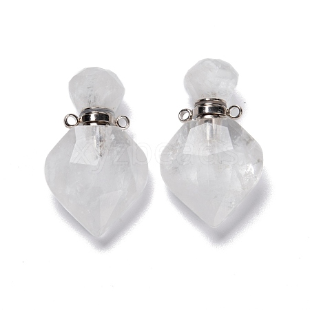 Natural Quartz Crystal Perfume Bottle Pendants G-D058-11P-03-1