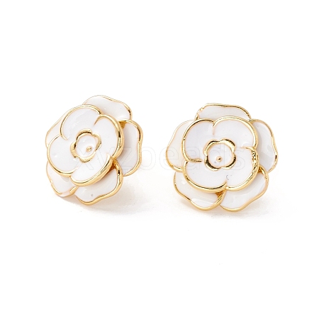 Flower Enamel Stud Earrings for Women EJEW-I684-07G-02-RS-1